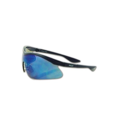 MAGID Safety Glasses, Blue Mirror No Y70BLBM